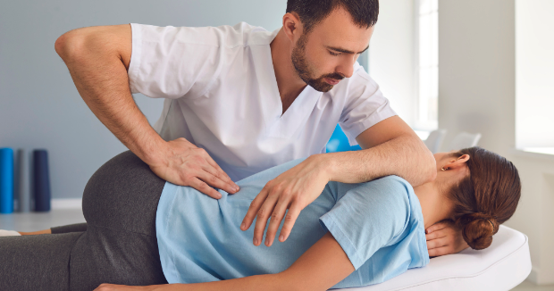 Chiropractor patient manipulation