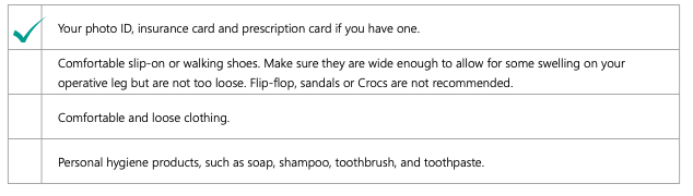 Hospital Checklist