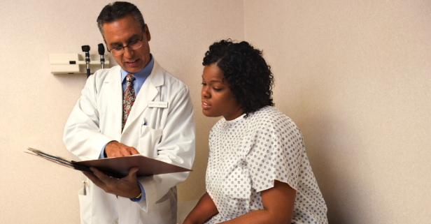 Doctor reviewing patient chart