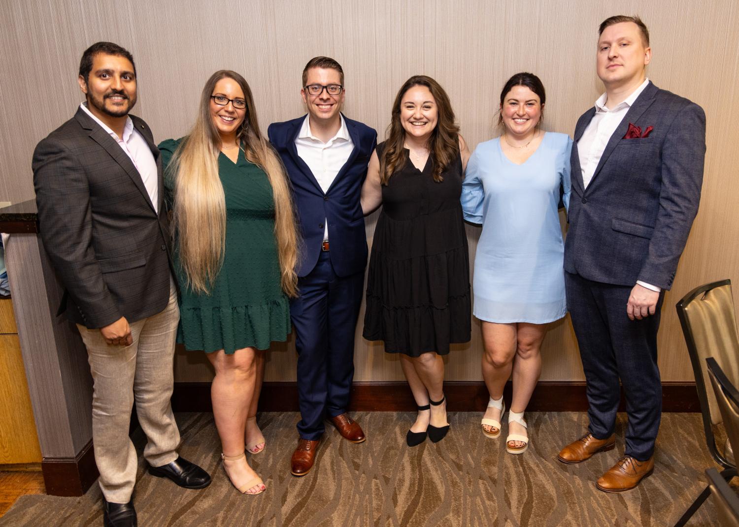 Left to Right: Dr. John Das (2025 graduate), Dr. Amy Cooper (Co-Chief), Dr. David Zettler (2024 Graduate), Dr. Amanda Scott (2024 Graduate), Dr. Courtnee Ambos (Co-Chief), Dr. Troy Jensen (2025 Graduate)