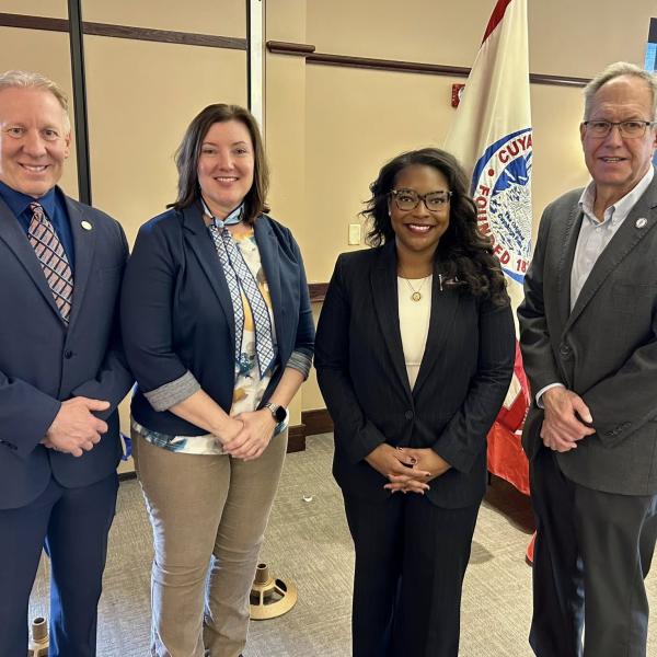 Mayor Don Walters, LtCol Maureen McFarland, Congresswoman Emilia Sykes, Mayor john pribonic
