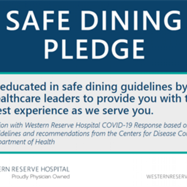 Safe Dining Window Cling 